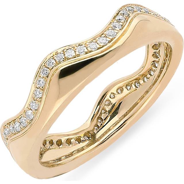 18ct Rose Gold 0.24ct Diamond Wave Stacking Ring - Rose Gold
