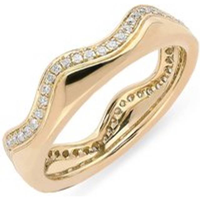 18ct Rose Gold 0.24ct Diamond Wave Stacking Ring - Rose Gold