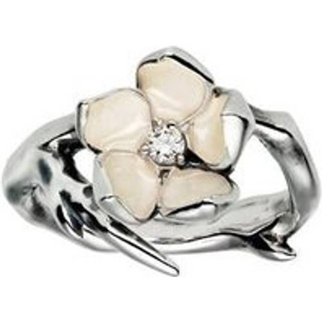 Shaun Leane Cherry Blossom Sterling Silver Diamond Flower Ring - P