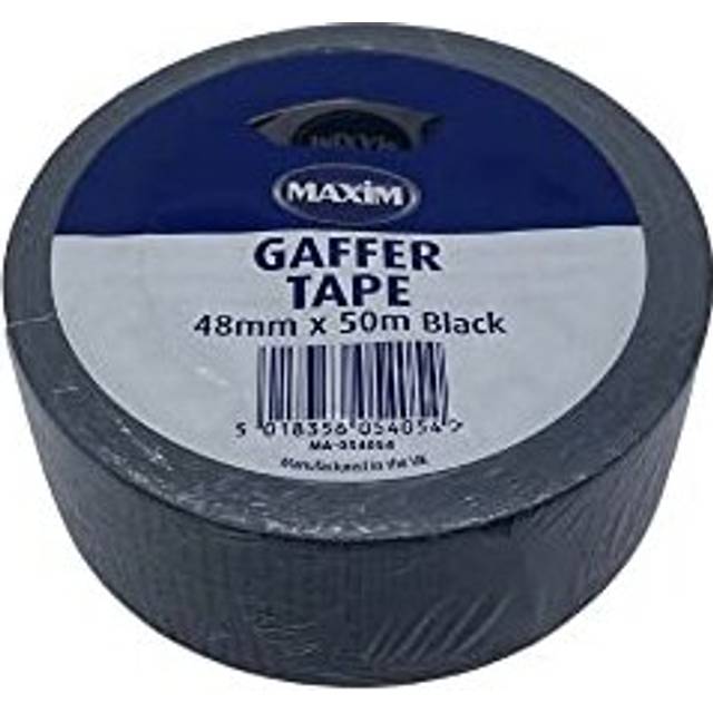 Black Gaffer Tape - Heavy Duty & Super Sticky Ultra Strong Waterproof Duct Tape, Adhesive Cloth Tape - 48mm x 50 Metres (1)