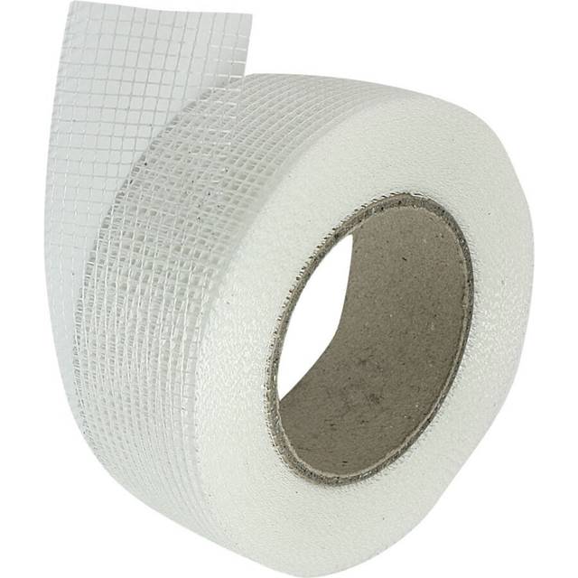 Self-adhesive white fiberglass mesh tape for cracks holes