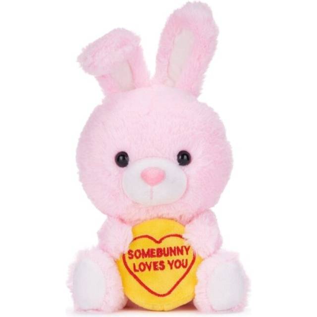 Swizzels Love Hearts 18cm (7-Inch) Baby Bunny Rabbit ?SOMEBUNNY LOVES YOU? Plush Soft Toy