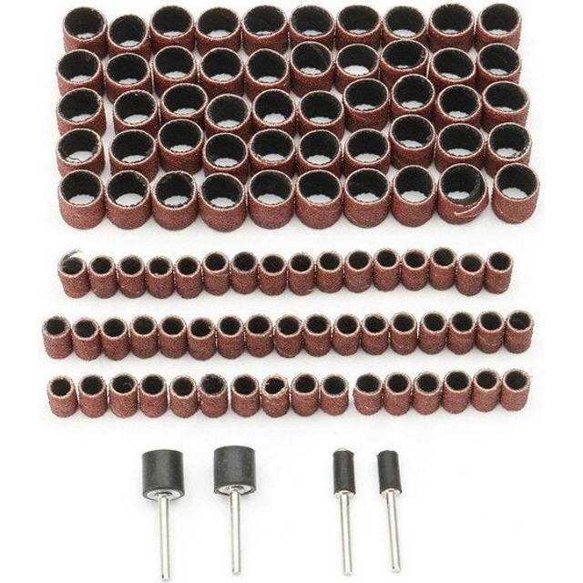 100pcs 1/4 1/2 Inch Sanding Sandpaper Sleeves with 4 Mandrels for Dremel Rotary Tool