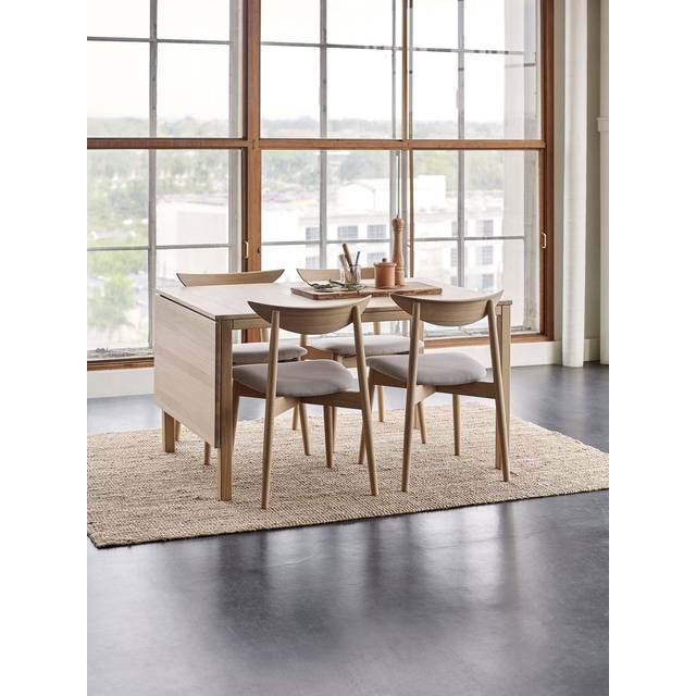 Haslev Møbelsnedkeri - Klassik Dining Table - Matbord - White Oiled Oak w/1 Leaf - W85 x D130 x H74 cm