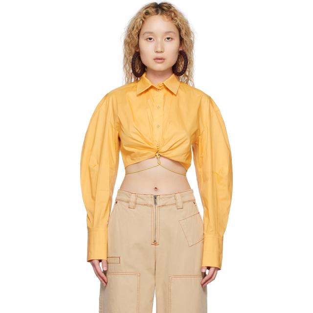 Jacquemus La Chemise Plidao cotton poplin shirt - yellow (UK 12)