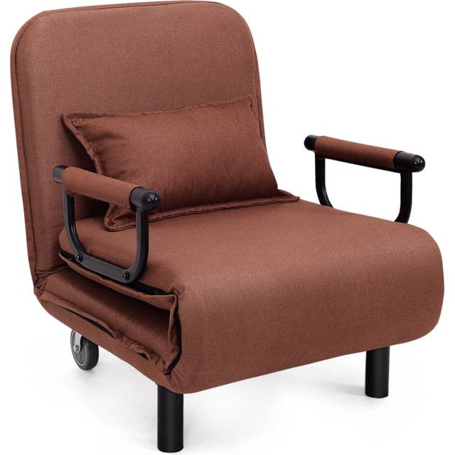 Single Folding Sofa Bed Chair Modern Fabric Sleep Function Holder