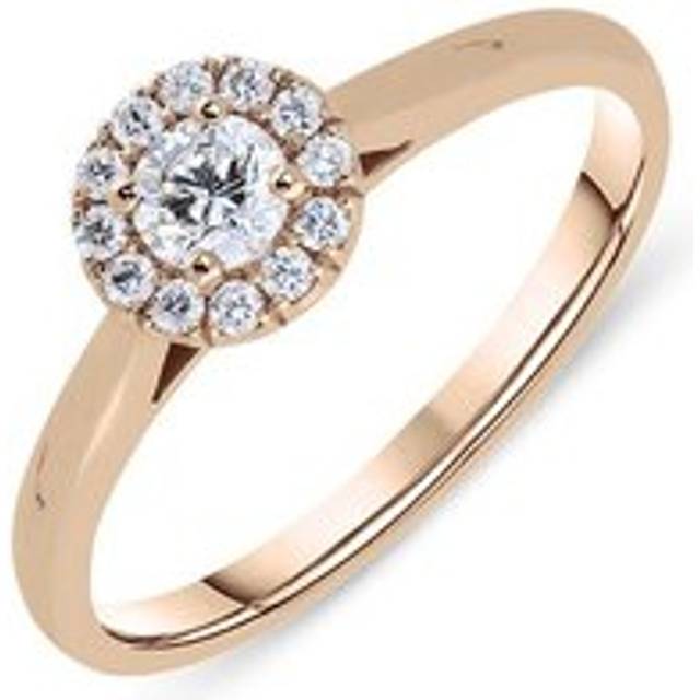 18ct Rose Gold 0.31ct Diamond Pave Round Halo Ring
