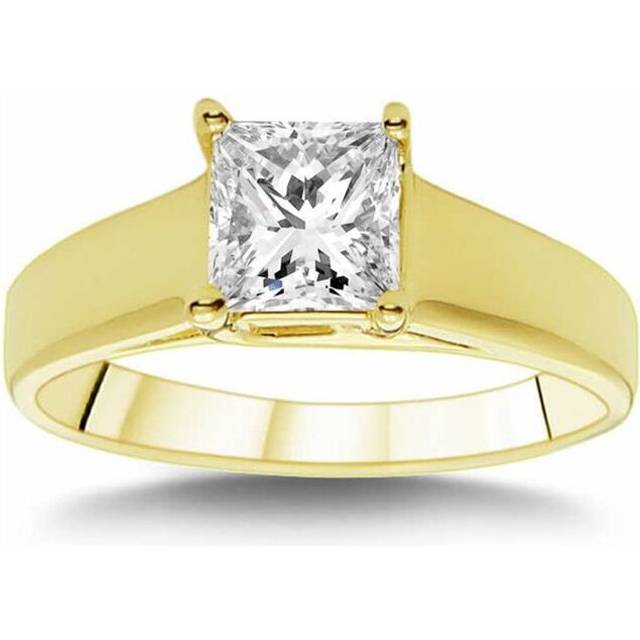 14k Yellow Gold 1 Carat TGW Princess-cut Diamonette Solitaire Engagement Ring, Size 5