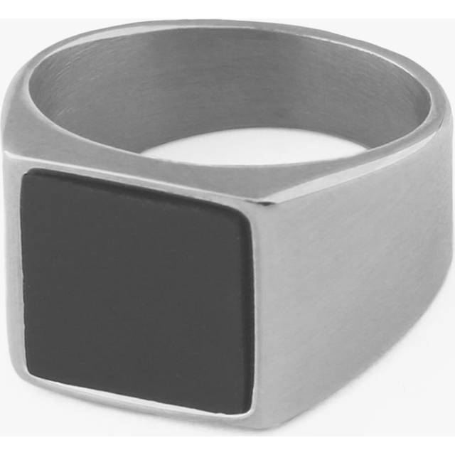 Black Onyx Signet Ring - Silver S/M - Orelia