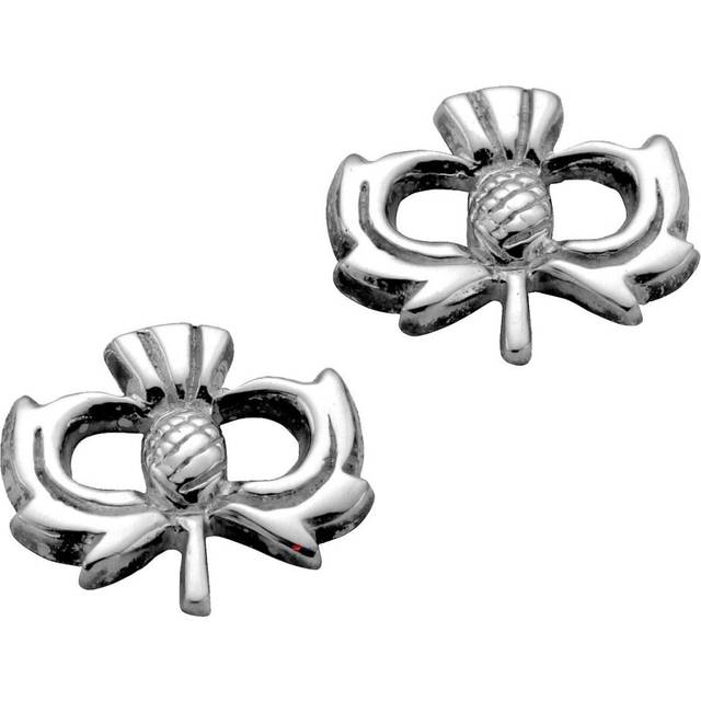 Sterling Silver Thistle Earrings Crafted in Scotland Hand Made - 12mm