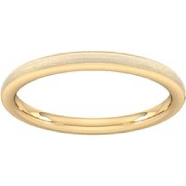 2mm Traditional Court Heavy Matt Finished Wedding Ring In 9 Carat Yellow Gold - Ring Size X