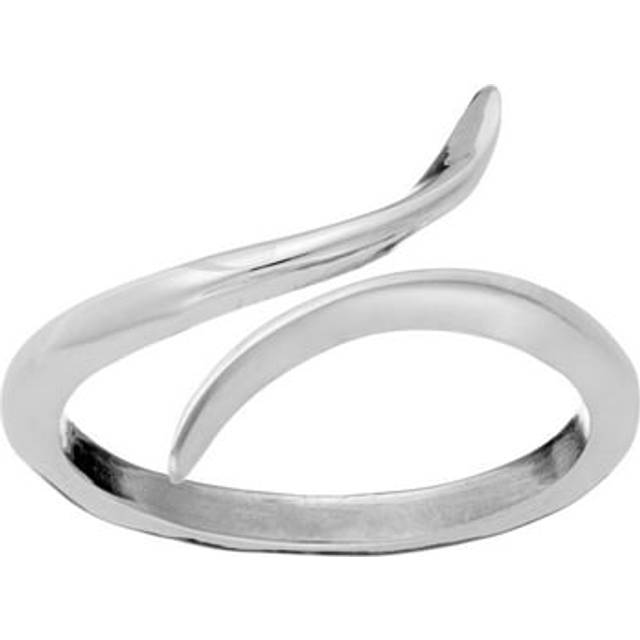 Sterling silver ring 925 curved tip ribbon wraparound bypass - 81stgeneration