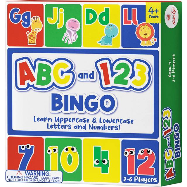 Party Hearty Alphabet and Number  ABC and 123 Bingo Board Game for Kindergarten and Preschool Kids Learn to Read Fun 2 Versions for Ages 4 and Up Anim