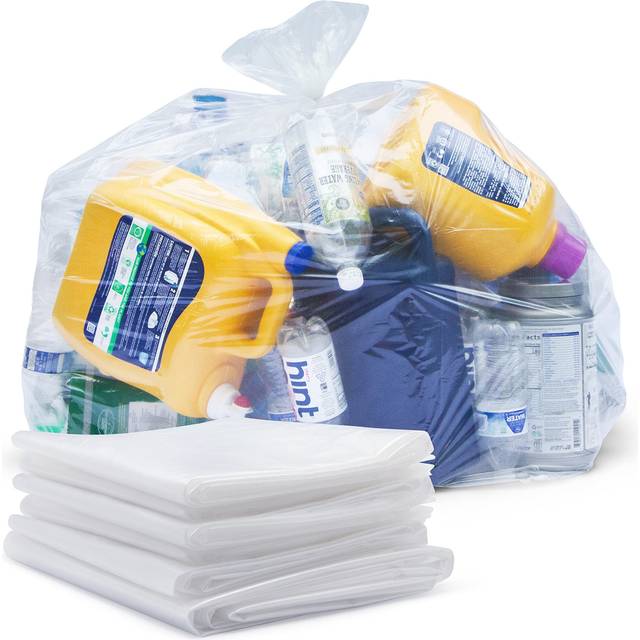 Tasker 30-33 Gallon Trash Bags Heavy Duty (Value 100/Bags w/Ties) Clear Large Plastic Recycling Garbage Bags. 30 Gal  32 Gallon Clear Large Trash Bags