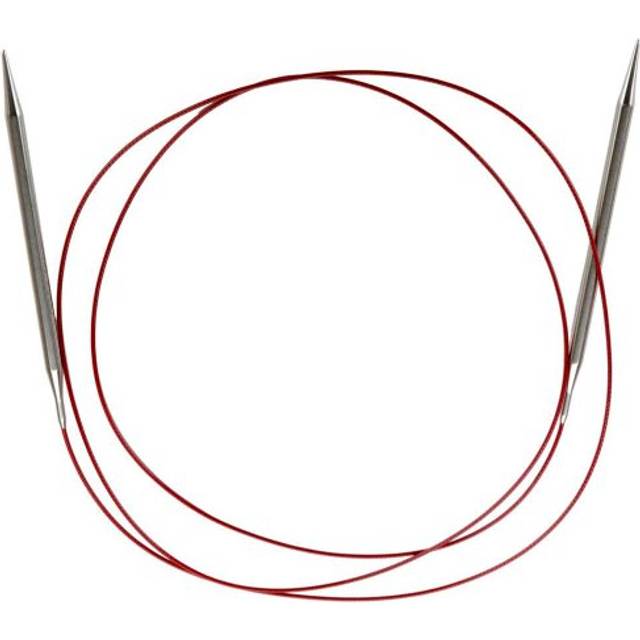 ChiaoGoo Red Lace Circular 60-inch (150cm) Stainless Steel Knitting Needle; Size US 8 (5mm) 7060-8