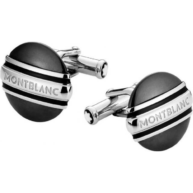 MONTBLANC MeisterstÃ¼ck Classic Platinum-Plated Stainless Steel Cufflinks 102982 - Single Color - Diameter: ~ 20 x 18 mm