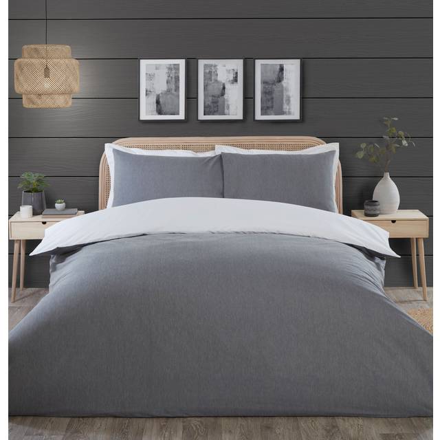 Divante Hendon Chambray Single Grey Duvet Set