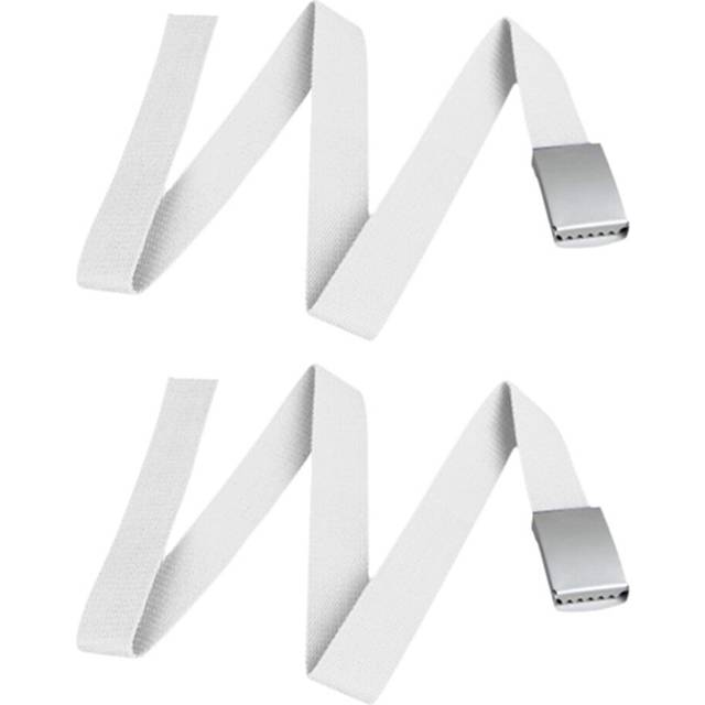 2X Canvas Cotton White Belt Belts Textile Ribbon Belt