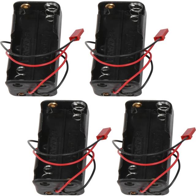 4Pack 6V 4XAA Battery Container Case Holder Pack Box JST Plug Receiver for Redcat 1/8 1/10 RC Nitro Power Car Truck