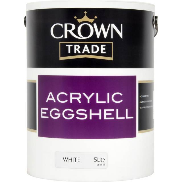 Crown trade acrylic eggshell white 5l