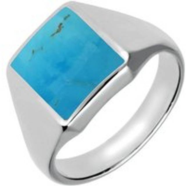 Sterling Silver Turquoise Oblong Signet Ring