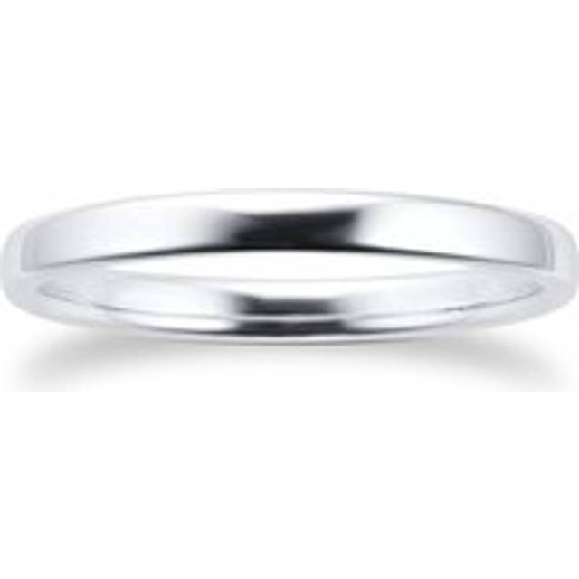 2mm Slight Court Standard Wedding Ring In 18 Carat White Gold - Ring Size L