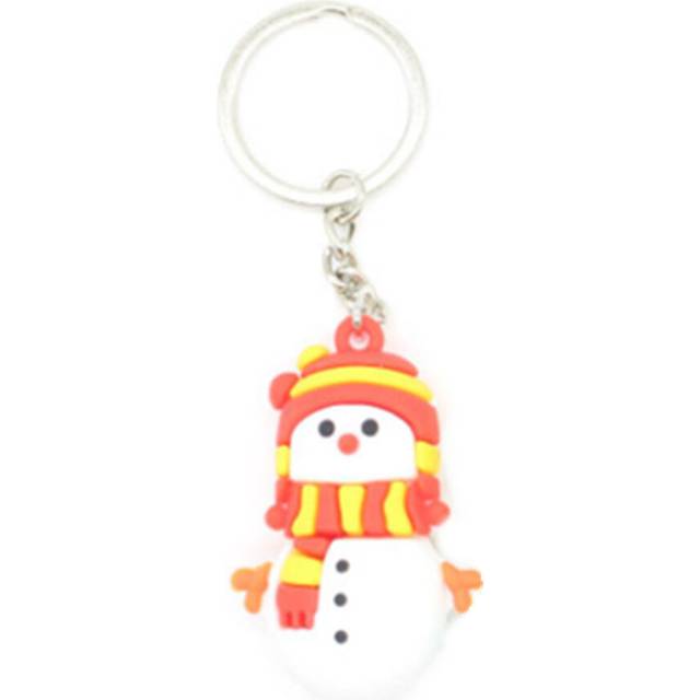 12PCS New Creative PVC Silicone Christmas Key Ring Keychain Small Gift Bag Car Key Pendant Snowman 1