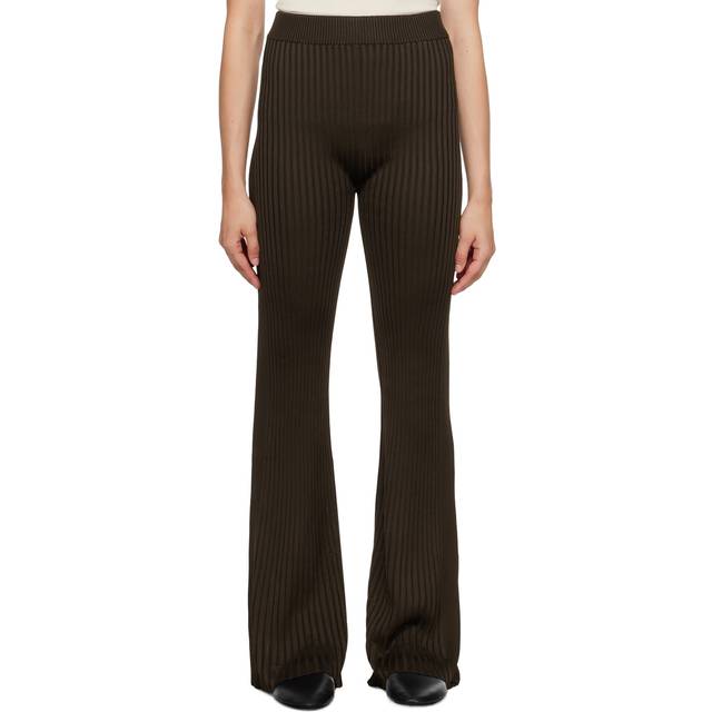 Jil Sander Brown Flared Trousers - 201 Fondente - DK 34