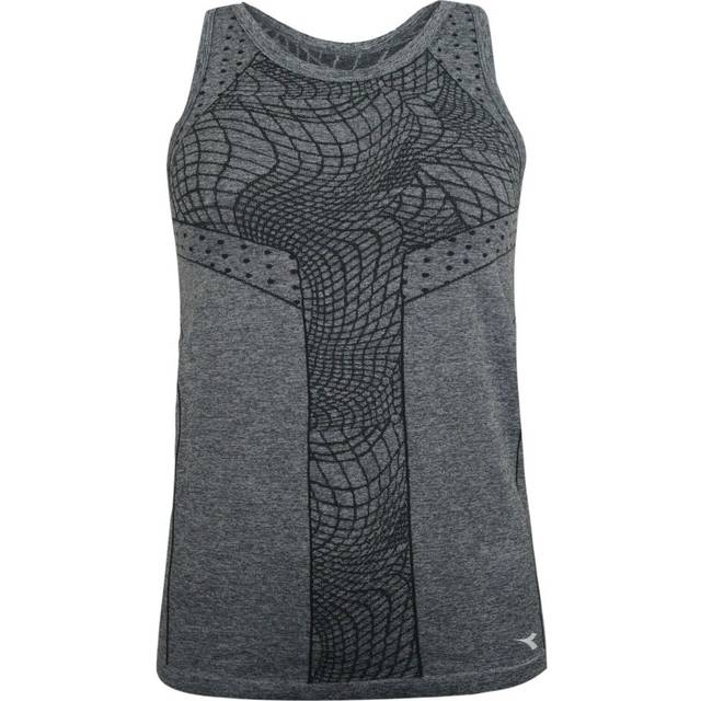 Diadora Seamless Tank Top Womens Tight Gym Running Vest 170380 C2815 - Black Textile - Size Large