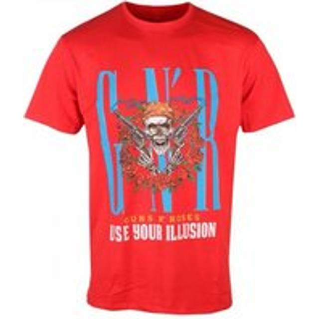 Guns N Roses Unisex Vuxen Bandana Skull T-shirt i bomull L röd