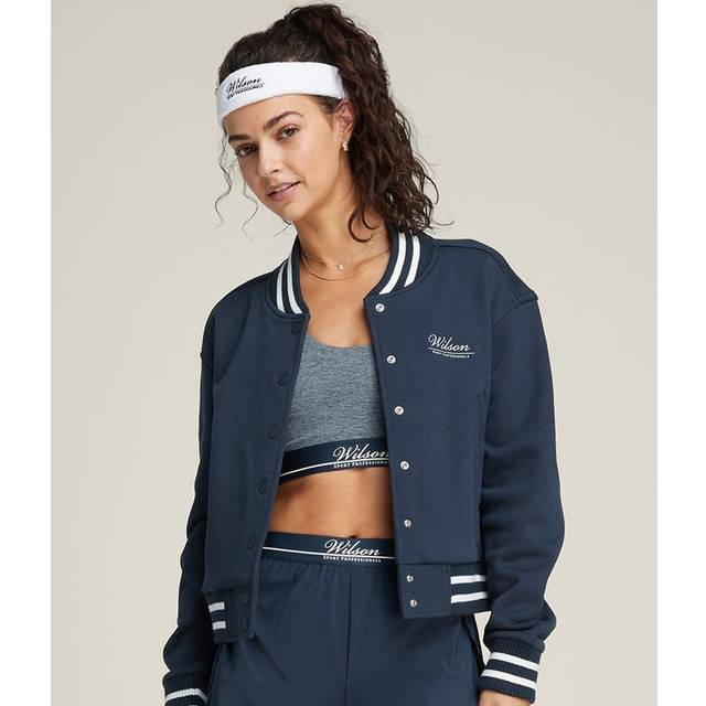 Hudson Cropped Varsity Bomber