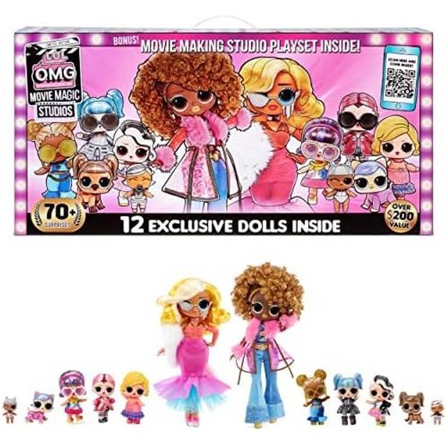 L.O.L. Surprise! 576532EUC LOL OMG Magic Studios-70+ Surprises, 12 2 Fashion Dolls, Studio Stages, Green Screen, Phone Tripod, Movie Theater