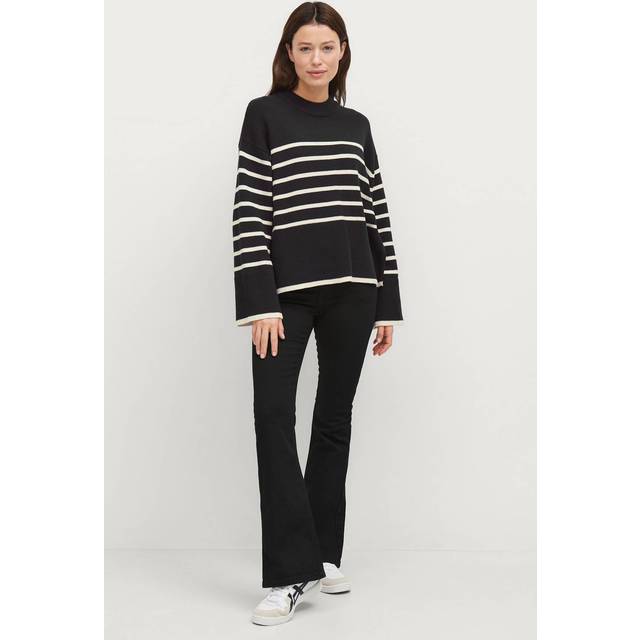 Gina Tricot – Svarta jeans med låg midja, utsvängda ben och stretch-Svart/a