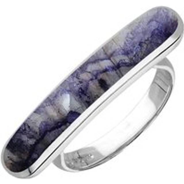 Sterling Silver Blue John Lineaire Long Oval Ring