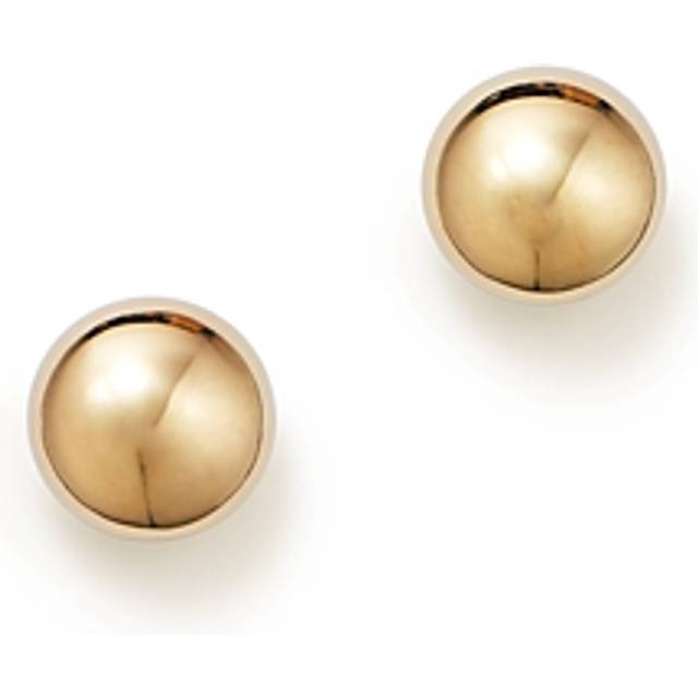14K Yellow Gold Flat Ball Stud Earrings - Exclusive