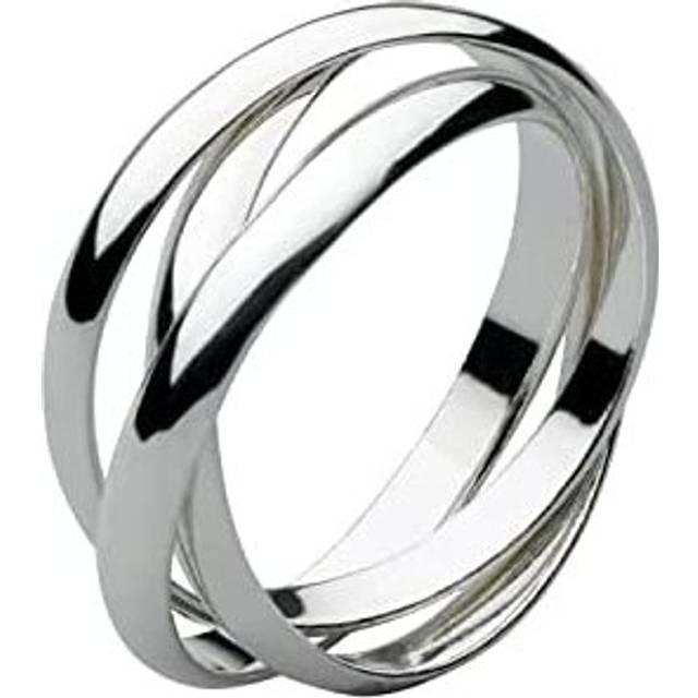 Dew Sterling Silver Russian Wedding Band Plain 3mm Ring 2006HP024 / Size R