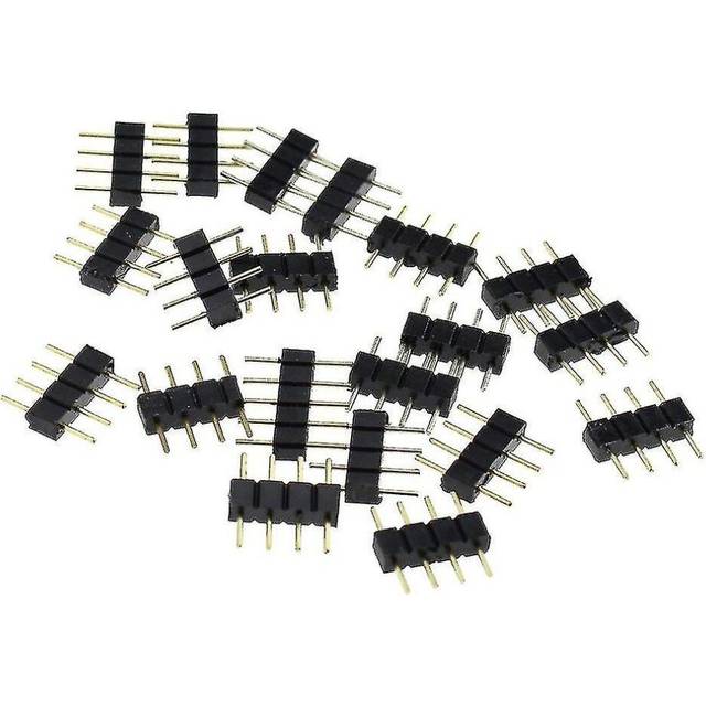 20 Pcs 4 Pin Male Connector Connecter For 3528 5050 Smd Rgb Led Strip