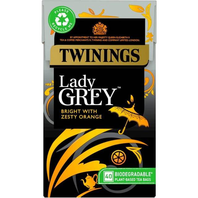 Twinings Lady Grey Tea - 40 Tea Bags - All Natural Ingredients - Fragrant Lady Grey Black Tea - Orange, Bergamot & Lemon Tea