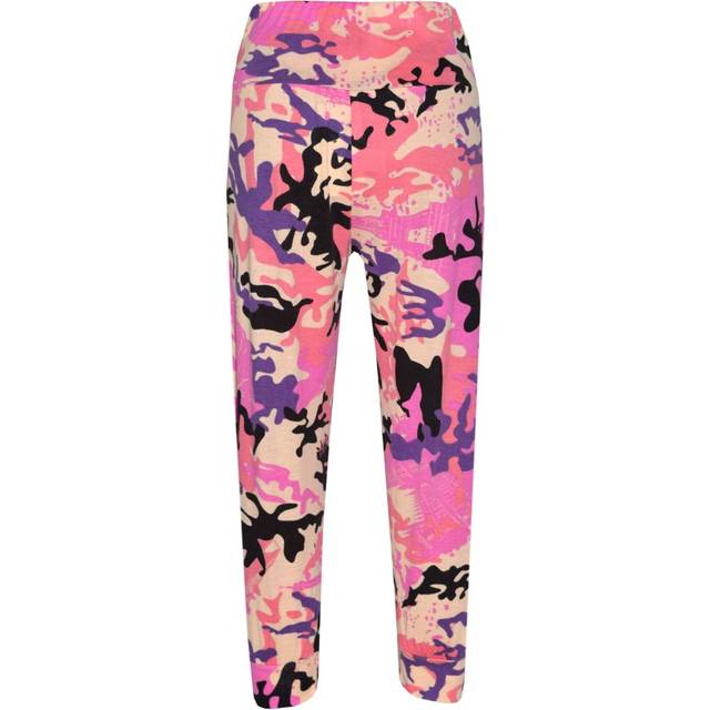 (13 Years, Camo Baby Pink) Kids Girls Ali Baba Harem Trouser Plain Color Fashion Trendy Leggings 2-13 Years