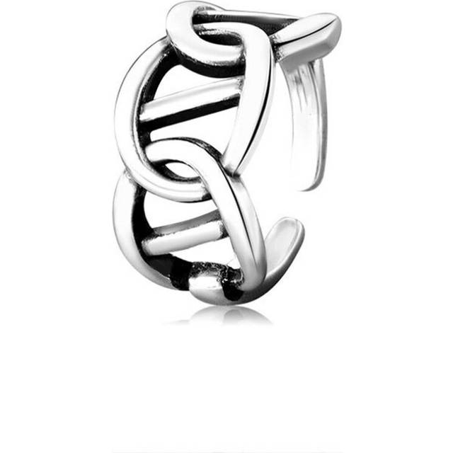 4PCS Copper Smooth Rings for Women Hollow Out Chain Jewelry Beautiful Finger Open Rings for Party Birthday Gift - Brown