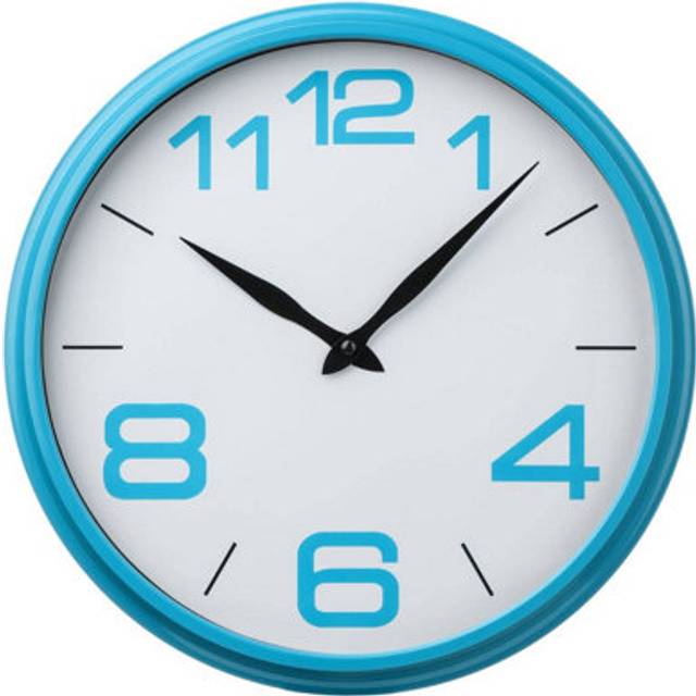 Premier Housewares Blue Plastic Frame Wall Clock