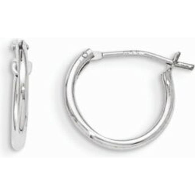 Quality Gold GK270 12 x 11 mm 14K White Gold Madi K Hoop Earrings, Pair