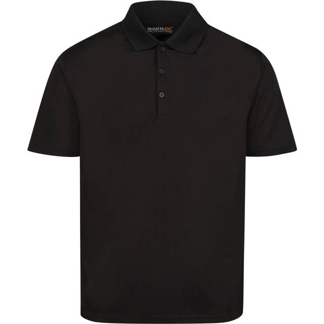 (XXL, Black) Regatta Mens Pro Moisture Wicking Polo Shirt