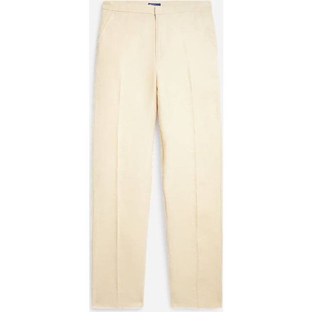 Ralph Lauren, Byxor, Dam, XS, Linne, Beige Linnebyxor Rak Passform - beige (XS)