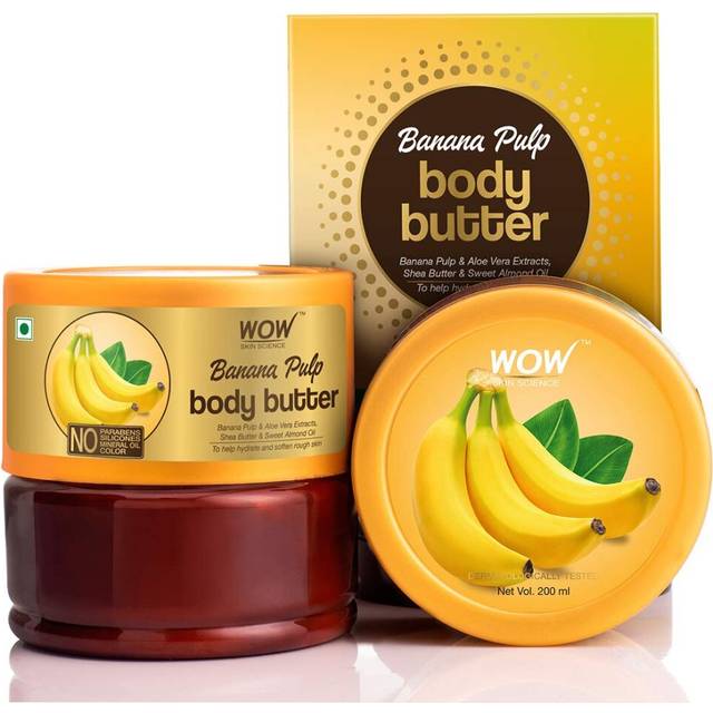 WOW Skin Science Sensitive Banana Pulp Body Butter - No Parabens, Silicones, Mineral Oil & Color, 200 ml