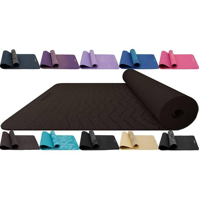 (Design 1) RDX Yoga Mat TPE 6mm Thick with Straps & Carry bag