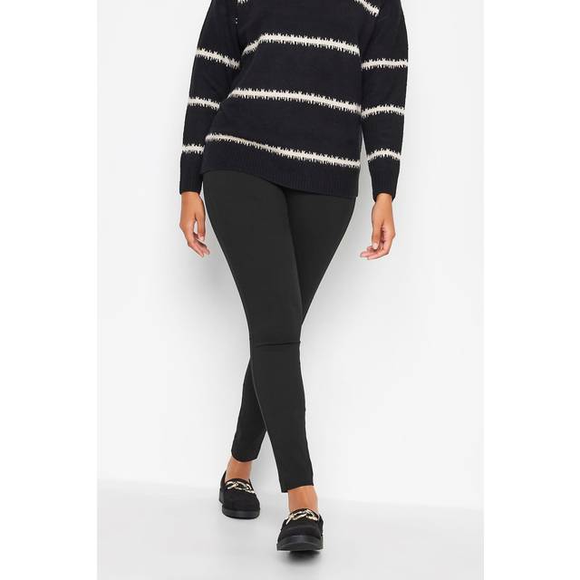 M&Co Petite Black Skinny Bengaline Trouser, Black, Size 8, Women