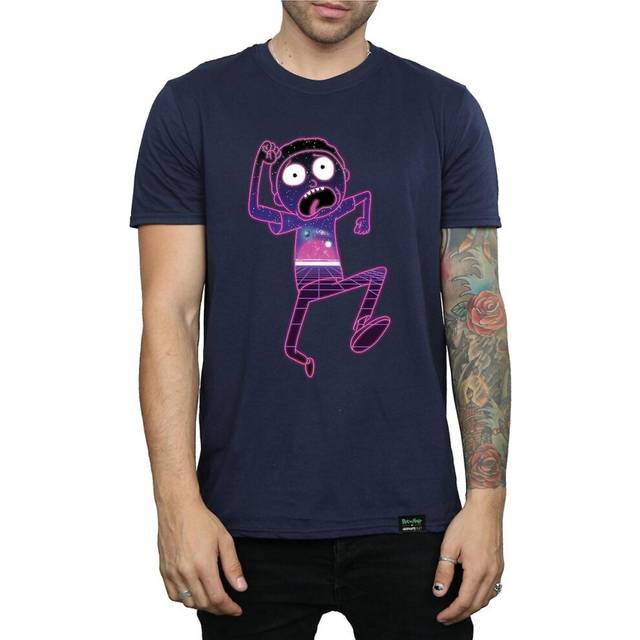 (L, Black) Rick And Morty Mens Multiverse Run Cotton T-Shirt