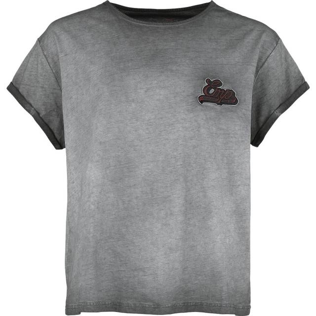 EMP Premium Collection T-shirt - T-shirt med EMP-brodyr och tv&#xE4;tteffekt - S - f&#xF6;r Dam - svart