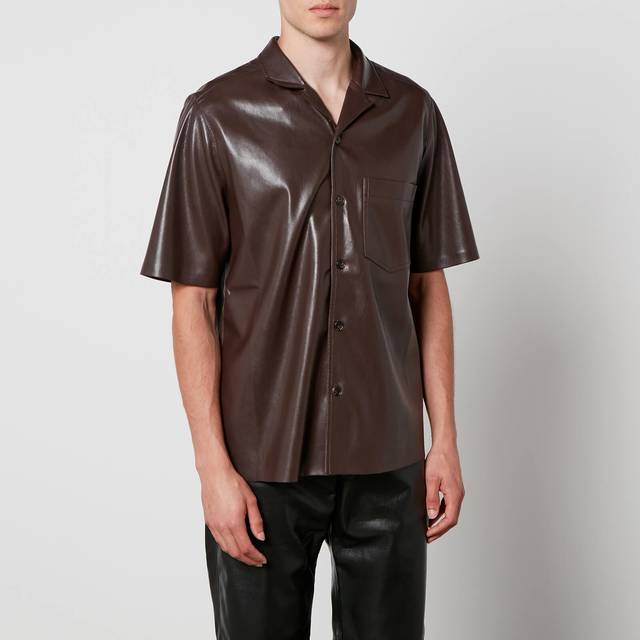 Short Sleeved Faux Leather Shirt size M (M)